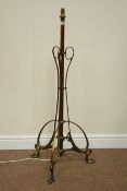 Early 20th century Art Nouveau brass standard lamp, impressed marks 'Rd 804140',