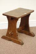 Yorkshire Oak - 'Gnomeman' adzed oak stretcher stool by Thomas Whittaker of Littlebeck,