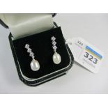 Pair of pearl dress ear-rings stamped 925