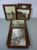 Collection of eight framed photographic prints by Frank Meadow Sutcliffe of rural landscapes and