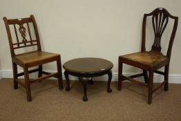 19th century country oak chair with fret work splat back,