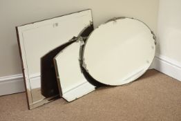 Rectangular frameless mirror (67cm x 52cm),