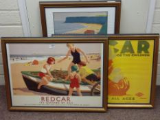 'Redcar' and 'Saltburn by the Sea' three reproduction British Rail posters
