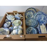 19th century blue and white pearlware plates,