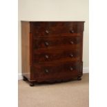 Early 19th century mahogany chest fitted with two short and three long drawers, W111cm, H115cm,
