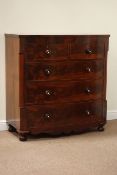 Early 19th century mahogany chest fitted with two short and three long drawers, W111cm, H115cm,