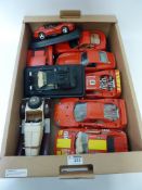 Toys/Models - Six Burago die cast model Ferraris and three other Burago cars in one box