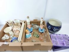 Nao figurine, Wade for Natwest pigs, five Edingburgh crystal tumblers,