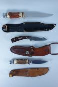 WWII period Staybrite Swiss Army Knife, Bowie knives, skinning knives,