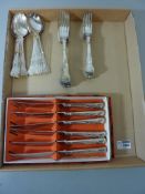 Canteen of silver-plated Kings Pattern cutlery - six place settings - in one box