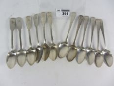 Set of six silver teaspoons by William Bateman I London 1817 and a Victorian set by James Beebe