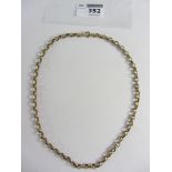 9ct gold double link chain necklace stamped 375 approx 30gm
