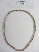 9ct gold double link chain necklace stamped 375 approx 30gm