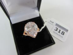 Rose gold-plated dress ring stamped 925