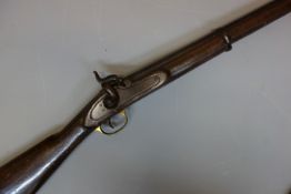 English mid 19th century Tower pattern percussion musket, 76cm round barrel,