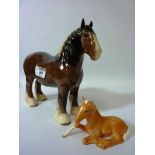 Beswick bay shire horse and a palomino foal Condition Report <a href='//www.