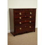 Early 19th century inlaid mahogany chest fitted with two short and three long drawers,