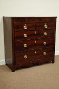 Early 19th century inlaid mahogany chest fitted with two short and three long drawers,