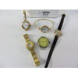 Two vintage 9ct gold wristwatches, a wristwatch stamped 935,