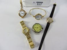 Two vintage 9ct gold wristwatches, a wristwatch stamped 935,
