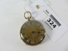 Late 19th/early20th century key wound fob watch stamped 18k