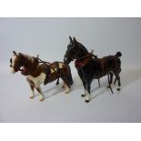 Beswick Hackney horse 'CH Black Magic' and a Beswick pinto pony,