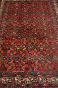 Persian Hamadan red ground rug,