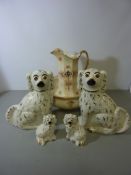 Pair 19th/early 20th century Staffordshire dogs, pair Beswick Staffordshire type spaniels,