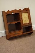 Edwardian walnut smokers cabinet fitted with cupboard and single drawer, W60cm, H60cm,