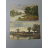 Lakeside Studies, pair oils on board signed by T.B. Hardy 12.