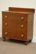 Victorian stained pine three drawer chest, W79cm, H92cm,