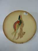 Eskdale Studio circular platter hand painted with wild game D35cm Condition Report