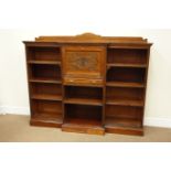 Edwardian mahogany secretaire bookcase fall front centre enclosing fitted interior and leather