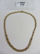 Gold graduating link necklace stamped 585 14kt Italy approx 27.