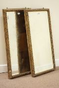 19th/20th century pair gilt wood and gesso rectangular mirrors,