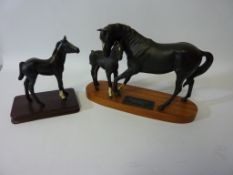 Beswick Connoisseur Model 'Black Beauty and Foal' and a Royal Doulton foal (2)