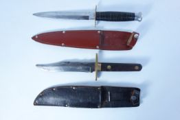 English Bowie knife, 15cm blade stamped William Rodgers Sheffield,