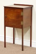 Edwardian inlaid mahogany pot cupboard/bedside cabinet W42cm, H78cm,