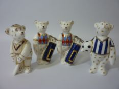 Four Royal Crown Derby bears - two golf,