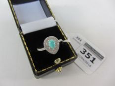 Turquoise set dress ring stamped 925