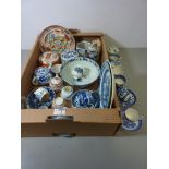 18th century and later oriental and English porcelain in one box
