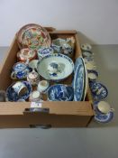 18th century and later oriental and English porcelain in one box