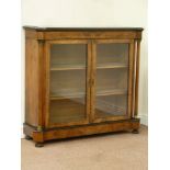 Victorian inlaid amboyna wood and figured walnut glazed pier cabinet,