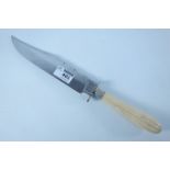 English Bowie knife the 21.5cm stainless blade stamped John Nowill Sheffield Est. A.D.