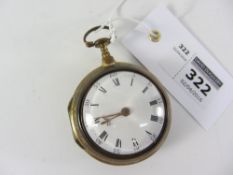 Georgian brass bevel glass pair cased pocket watch Condition Report It is in very