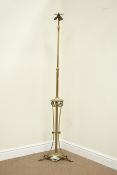 Early 20th century Regency style brass telescopic standard lamp, Rd no.