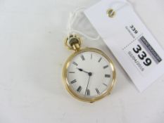 Victorian hallmarked 18ct gold pocket watch no 42577 by Thos Snape Wetherby and Tadcaster