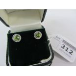 Pair of peridot dress stud ear-rings stamped 925