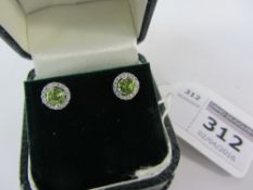 Pair of peridot dress stud ear-rings stamped 925