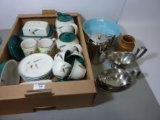 Denby 'Greenwheat' dinner and tea service, two Denby for Maxwell House mugs,